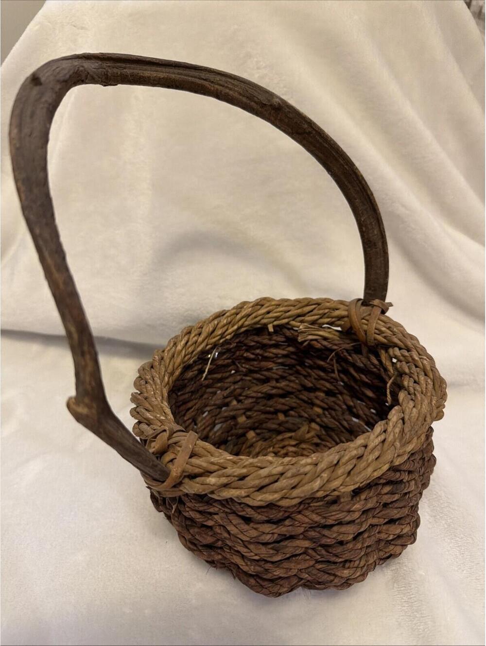 Rustic Hand Woven Wicker/Grapevine Fairy Basket